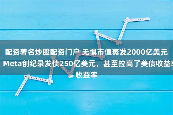 配资著名炒股配资门户 无惧市值蒸发2000亿美元,Meta创纪录发债250亿美元,甚至拉高了美债收益率